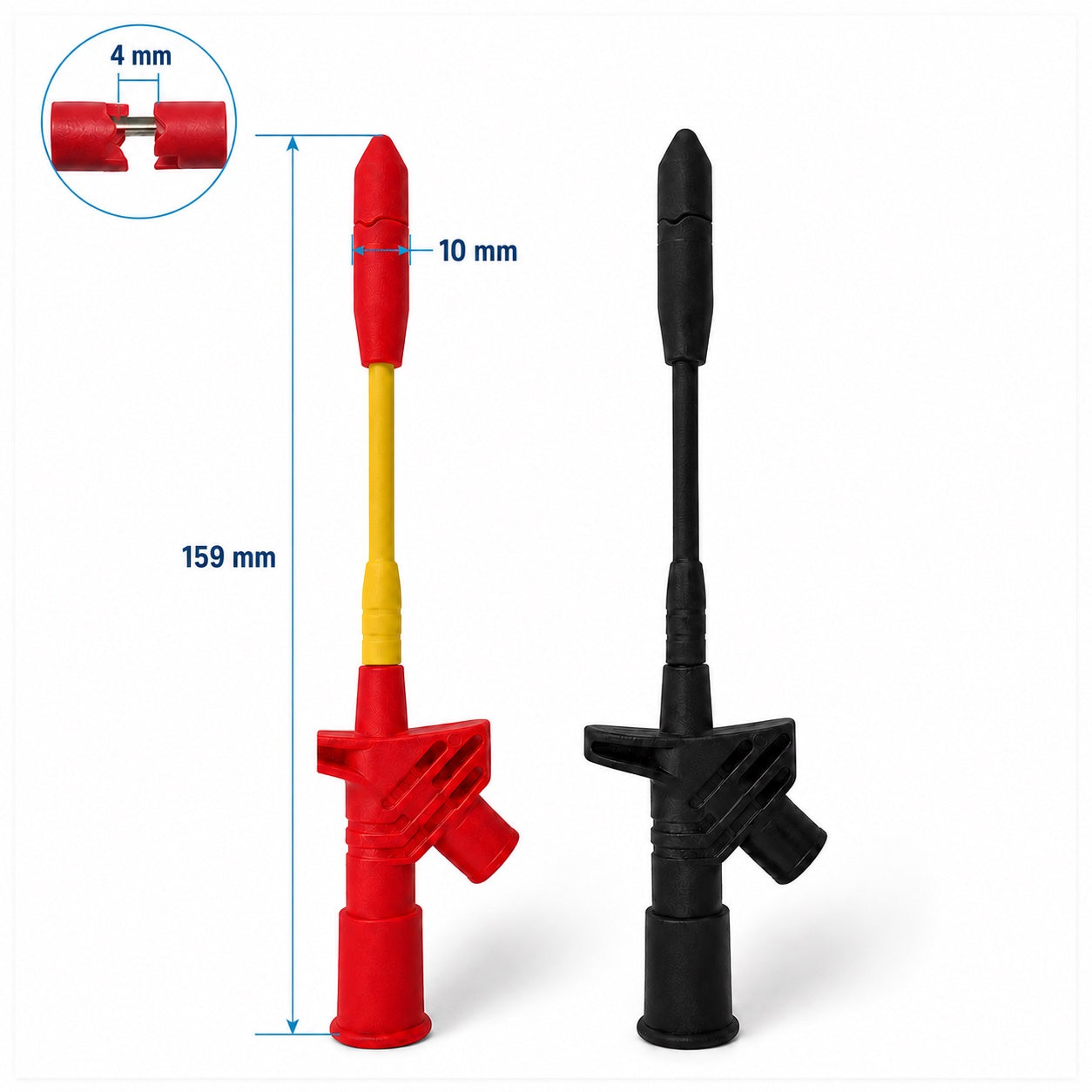 IsoSentry IS-CLP-04 Insulation-Piercing Hook Clip pair dimension reference diagram
